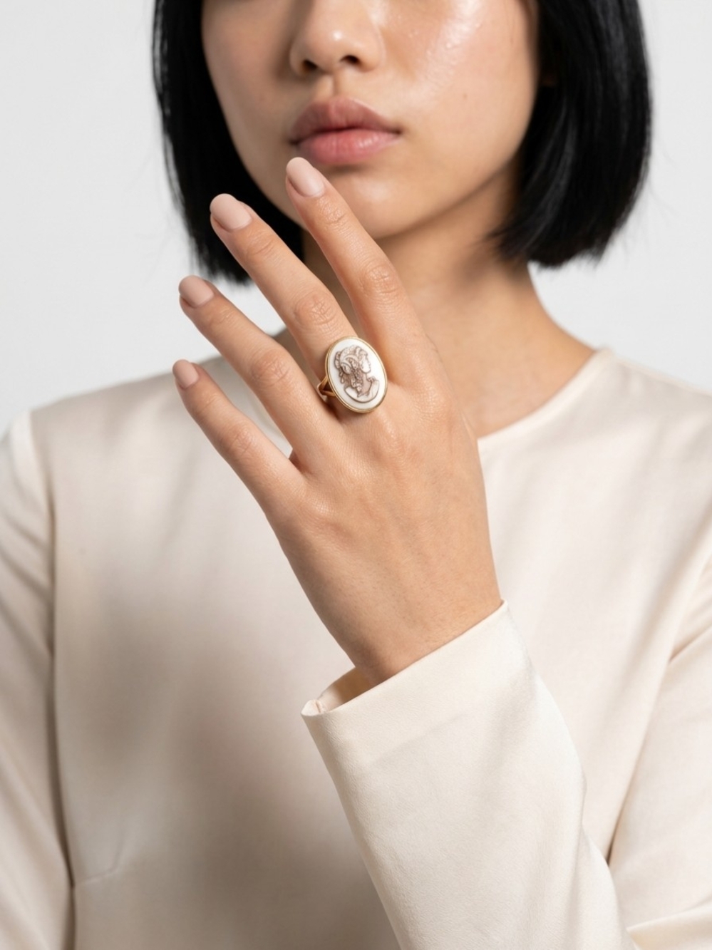 Antique Artificial Ivory Cameo Ring